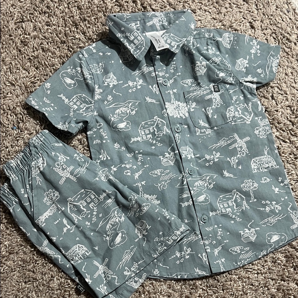 Kids Canvas Textured Set in Light blue with Fun Prints
